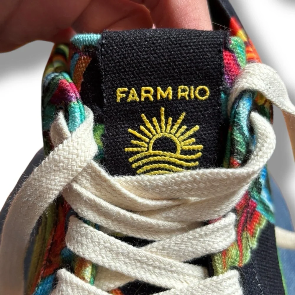 Farm Rio Black Multicolor Banana Platform Sneakers - Size 9.5 Women's - Picture 6 of 11